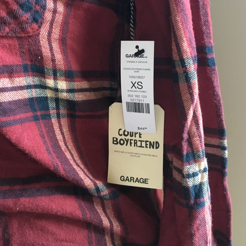 Garage Plaid Shirt w/ Hood - XS NEW - Picture 4 of 4